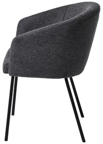 Sötétszürke kárpitozott karfás étkezőfotel Easton – Unique Furniture