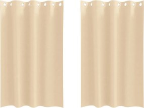 vidaXL Fekete Függöny Gyűrűkkel 2 pcs Krém 175 x 140 cm Poliészter