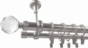 Dupla Mennyezeti Függönykarnis Fém szatén mix végek 25+19 mm 140 cm