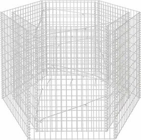 vidaXL hatszögletű gabion magaságyás 160 x 140 x 100 cm
