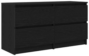 fekete szerelt fa TV-szekrény 100x35x54 cm