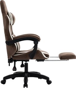 Irodai/gamer szék, barna/fehér, HOSPO