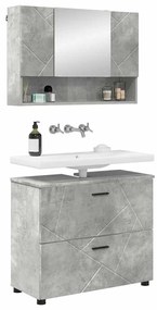 Fürdőszoba bútor szett 2 pcs Beton szürke 76.5 x 35 x 64 cm