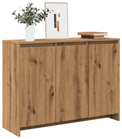 kézműves tölgy színű szerelt fa tálalószekrény 102 x 33 x 75 cm