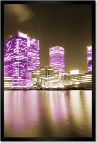 Poszterek keretben 40x60 Anglia lila felhőkarcolói