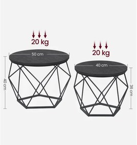 2 db-os TALIA dohányzóasztal szett, fekete