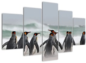 Pingvinek képe az óceán mellett (150x105 cm)