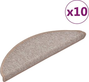 vidaXL 10 db világosbarna félkör alakú lépcsőszőnyeg 56 x 17 x 3 cm