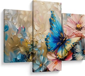 Kép - Virágok és pillangók festése (90x60 cm)