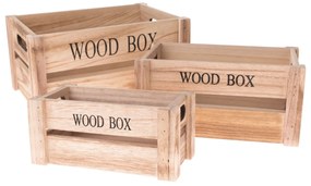 Wood Box fadoboz készlet, 3 db, natúr