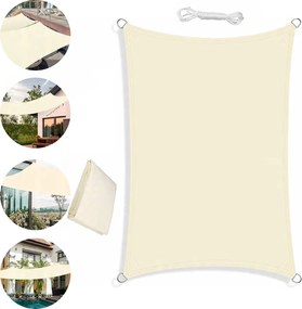 Kerti Napvitorla Vízálló 3x4 Napellenző Bézs Árnyékoló