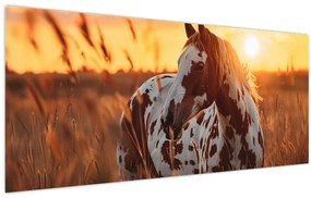 Kép - Ló naplementében (120x50 cm)