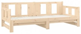 tömör fenyőfa kihúzható kanapéágy 2 x (80 x 200) cm