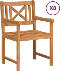 vidaXL Kerti Szék 8 pcs 56 x 56 x 90 cm Tömör Akácfa