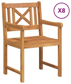 vidaXL Kerti Szék 8 pcs 56 x 56 x 90 cm Tömör Akácfa