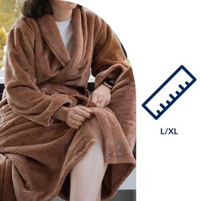 Barna mikroplüss fürdőköpeny L/XL Pippa – Tiseco Home Studio