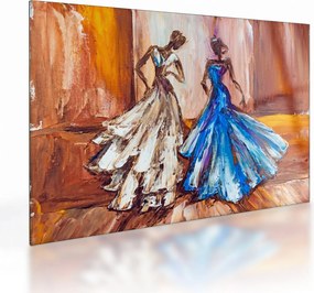 Kép - táncos, olajfestmény (üvegen) (70x50 cm)