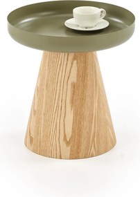 Gina kerek dohányzóasztal 40 cm - natúr / zöld