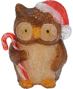 Candy owl karácsonyi LED dekoráció, 24 cm