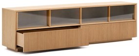 Natúr színű TV-állvány tölgyfa dekorral 200x54x40 cm Helvine – Kave Home
