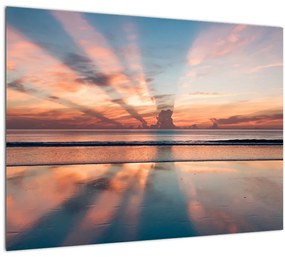 Nap sugarak képe Dayton Beach felett (üvegen) (70x50 cm)
