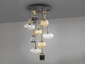 SCHULLER 225090 NORMA Bronz Színű Függeszték 9XE27 8W IP20