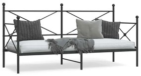 kanapéágy matrac nélkül fekete 90x200 cm acél