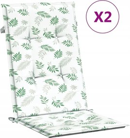 Székpárna magas háttámlával, 2 db 120 x 50 x 3 cm, levél mintás