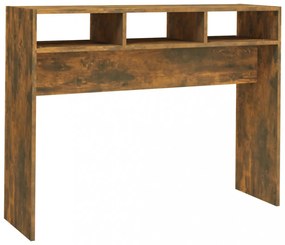 füstös tölgyszínű szerelt fa tálalóasztal 105 x 30 x 80 cm