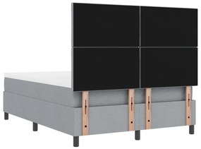 Box Spring Ágy Matraccal és Padcsinálat Világosszürke 160x200 cm Szövet
