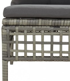 2 db szürke polyrattan kerti sarokkanapé párnával