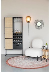 Fekete rattan bortartó szekrény 16 palackhoz, 80x175 cm Guuji - White Label