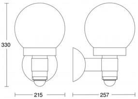 Steinel 059880 - LED Kültéri lámpa érzékelővel L 115 1xE27/60W/230V IP44