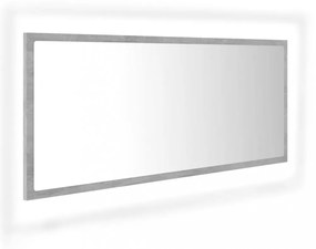betonszürke akril LED-es fürdőszobatükör 100x8,5x37 cm
