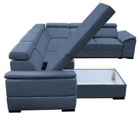 Ággyá nyitható ülőgarnitúra univerzális U-alakú sarokkal és tárolóval GRANADA kék