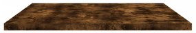 4 db füstös tölgy színű szerelt fa fali polc 80 x 40 x 1,5 cm