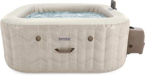 Jacuzzi, INTEX Chevron Deluxe Square S2, 175 x 175 x 71 cm, chevron mintás, 4 személyes, 140 buborékfúvókás, sósvizes rendszer, mobilalkalmazás vezérlés (28446)