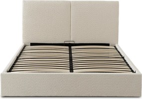 Łóżko 140x200 MARSYLIA z Pojemnikiem Kremowe Boucle