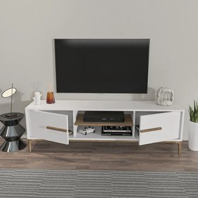 TV szekrény Eslem - White, Walnut