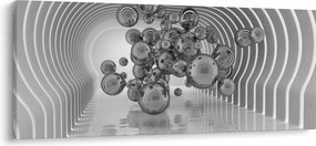 Kép - Fekete-fehér buborékok (120x50 cm)