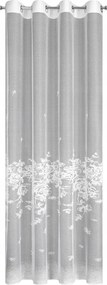 Függöny készre szerelve Alexia 140x250 fehér, virágmintás