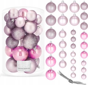 Karácsonyfa Bombák Törhetetlen Bomba 30db-os Rózsaszín Karácsonyfa Bomba Szett