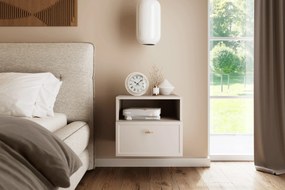 Lorini fali éjjeliszekrény 45 cm - kasmír / arany T-bar fogantyú