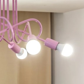 Felületre szerelhető csillár OXFORD 5xE27/15W/230V rózsaszín