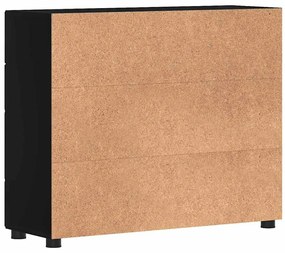 Széf fiókkal tárolóval Fekete 88.5 x 30.5 x 73 cm Faanyag