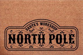 Karácsonyi Lábtörlő kókusz ajtó alá dekoratív gravírozás North Pole