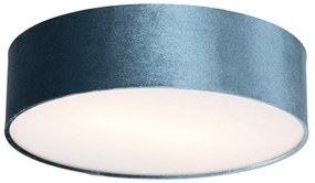 Modern mennyezeti lámpa kék 40 cm arany belsővel - Drum