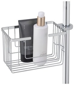 Fényes ezüstszínű öntapadós rozsdamentes acél fürdőszobai polc Valognes – Wenko