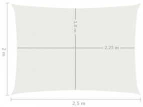 fehér HDPE napvitorla 160 g/m² 2 x 2,5 m