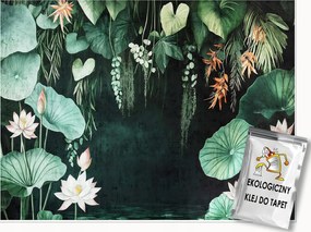 Fotótapéta Levelek Zöld Virágok Hálószoba Nappali Tapéta Flizelina 400x280